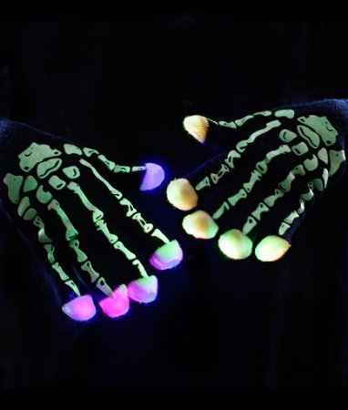 Gants squelettes lumineux à LED