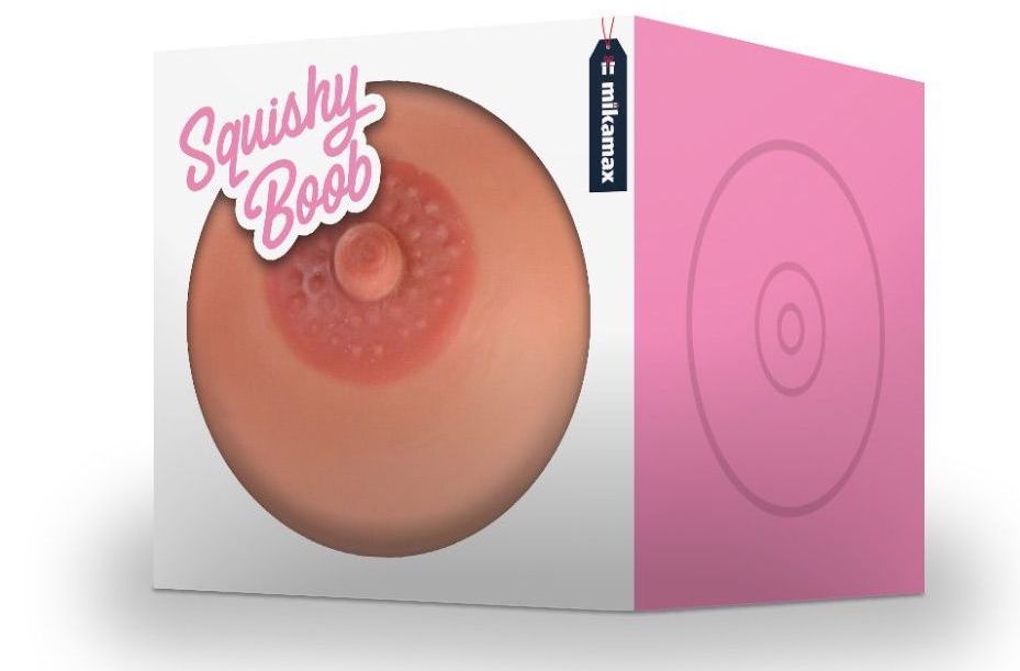 Boule de sein en caoutchouc anti-stress dans la main - Squishy BOOB