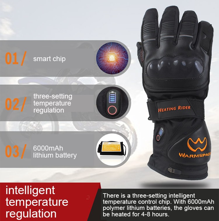 gants chauffants d'hiver pour sports d'hiver, patinage, snowboard