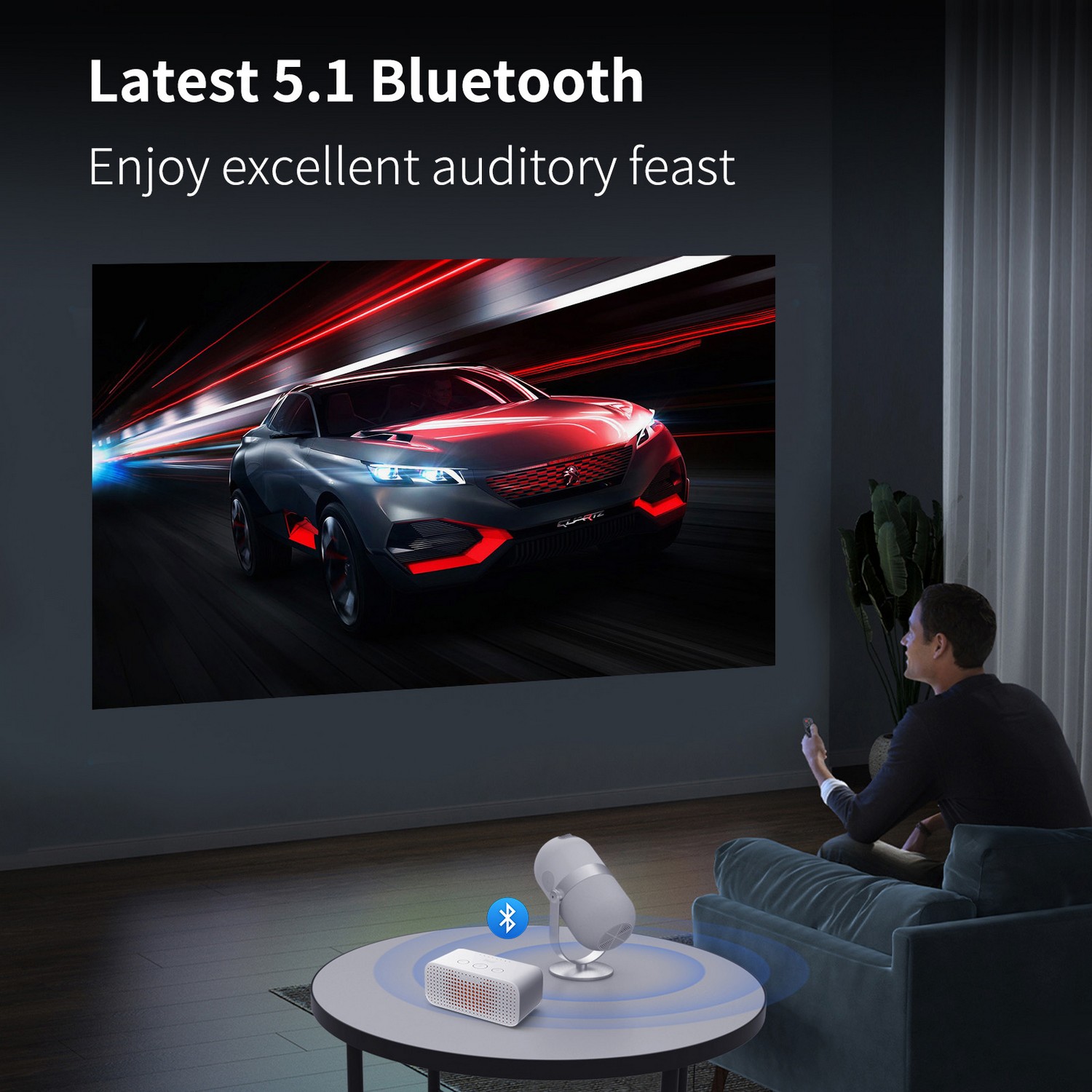 projecteur bluetooth wifi mini 4k portable