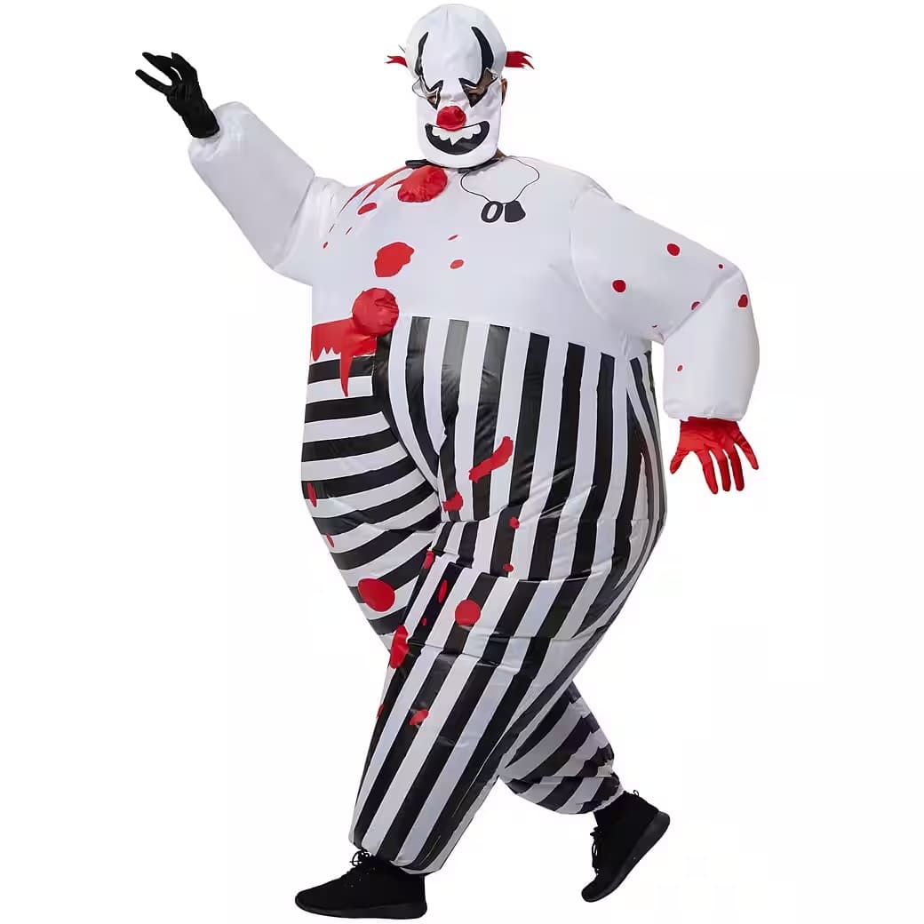 costume gonflable clown effrayant bouffon avec ventilateur