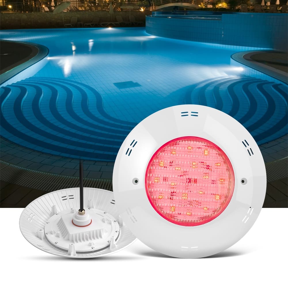 Lumière de piscine RVB colorée pour verre de piscine en céramique