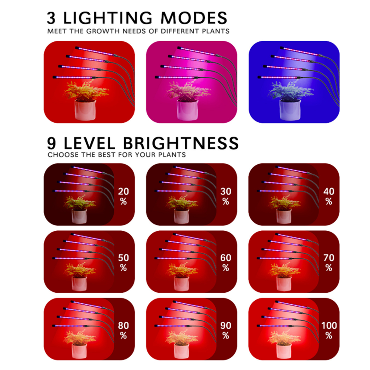 lampe de croissance led plantes lumineuses