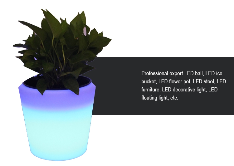 pots de fleurs lumineux Led coloré jardin