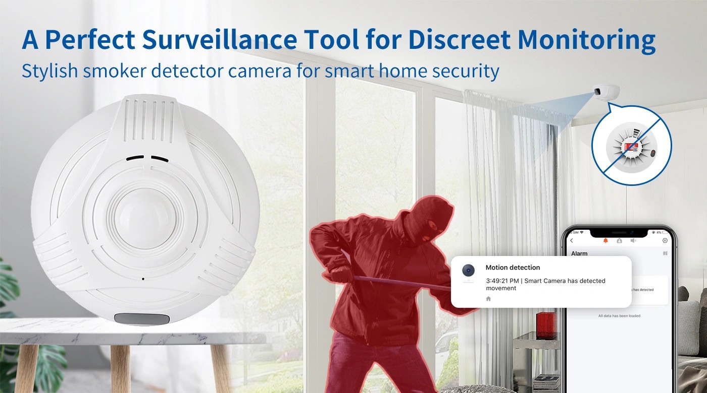 détecteur de fumée caméra de sécurité notifications push mobile
