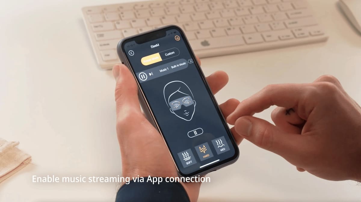 Lunettes de massage modernes avec connexion Bluetooth intelligente