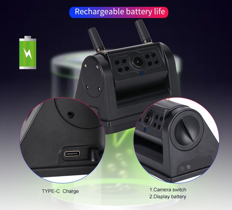 caméra de voiture wifi arrière - batterie intégrée rechargeable