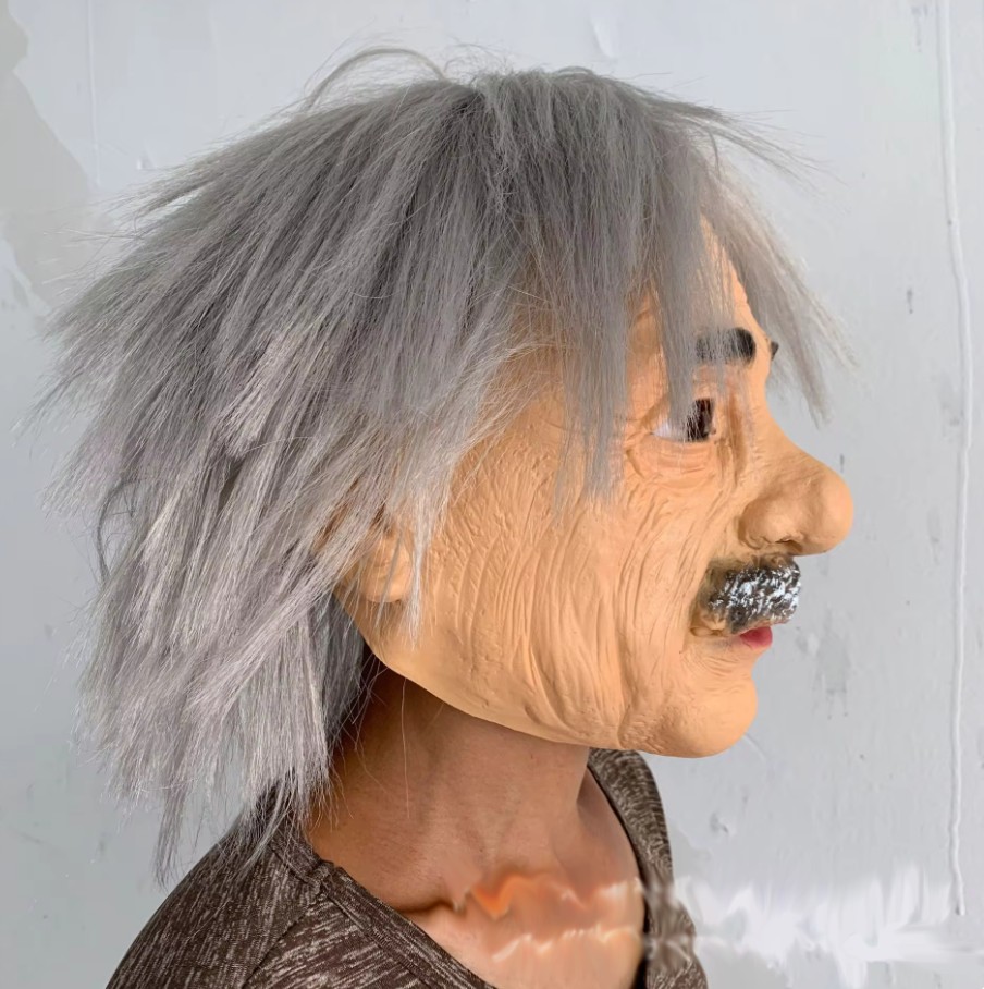 Masque de tête Einstein pour le visage en silicone en latex