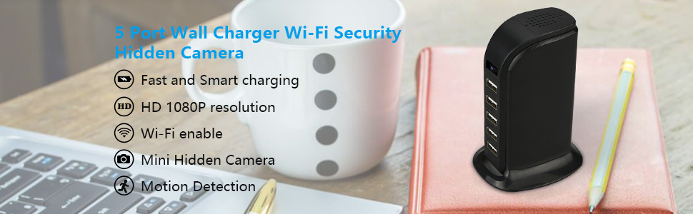 caméra wifi dans l'adaptateur secteur usb