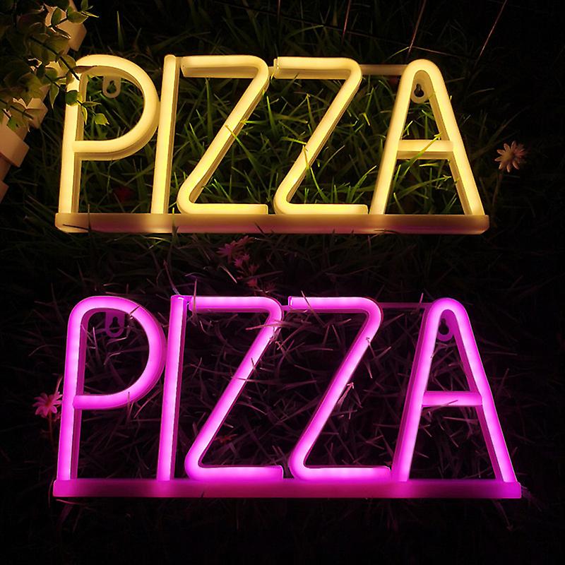 Publicité néon LED PIZZA au mur