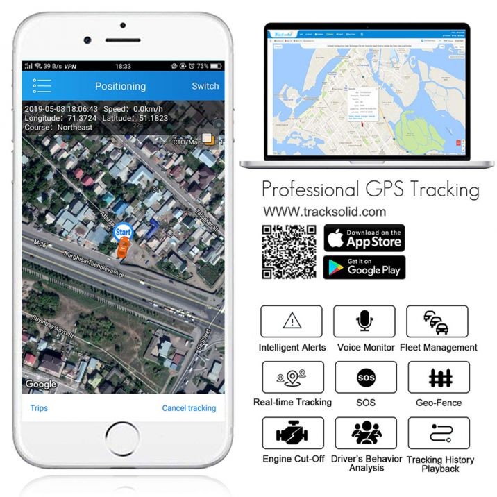 tracksolid - une application pour suivre le mouvement de la caméra