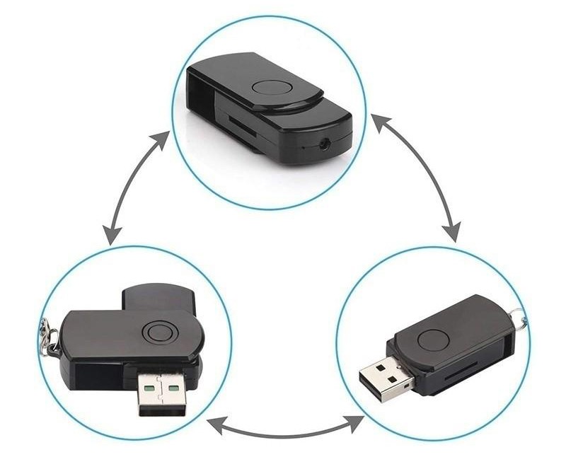 Mini caméra espion avec batterie rechargeable intégrée - disque usb