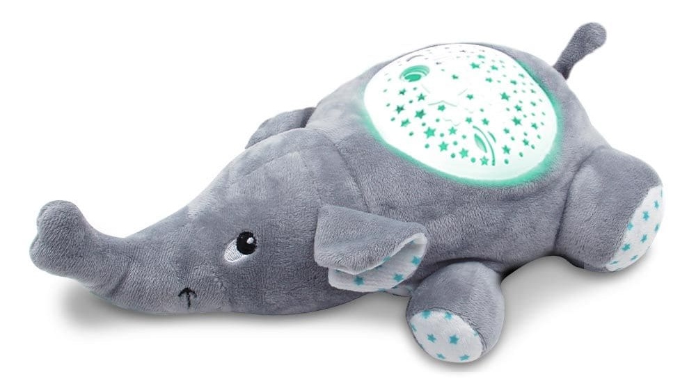 Éléphant en peluche avec projecteur de ciel et mélodies