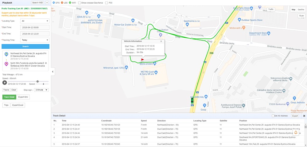 caméra de surveillance en direct dans la voiture profio x2