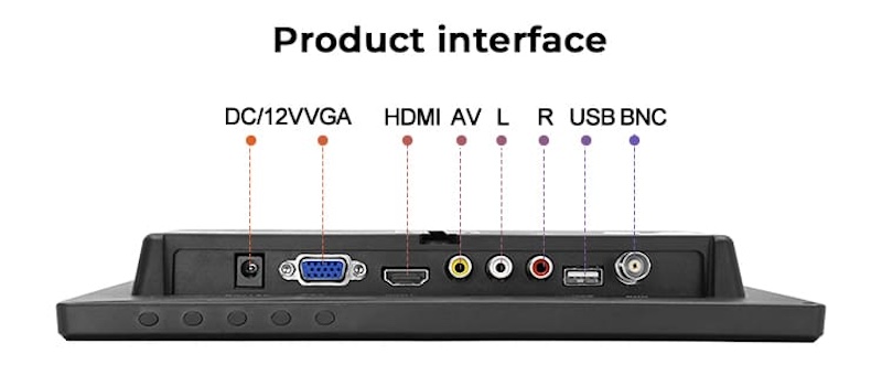 Moniteur LCD 10" avec bnc pour caméras caméra de sécurité bnc