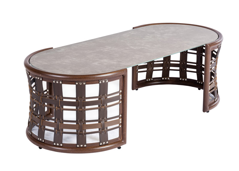 table basse en rotin pour le jardin, terrasse, balcon