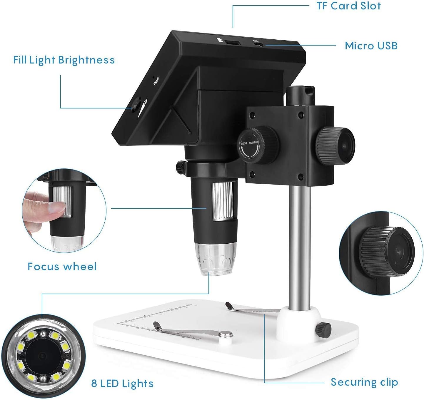 microscopes numériques pour ordinateur pc avec led