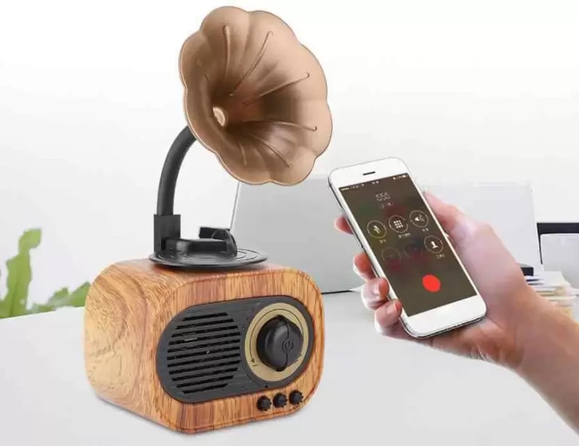 Radio AM/FM vintage pour prise en charge des smartphones mobiles