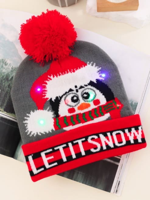 Casquette LED de Noël laissez-le neiger