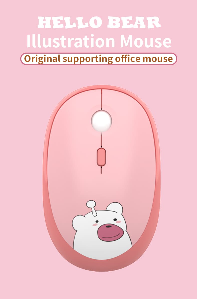 souris sans fil wifi rose tendance stylé nounours