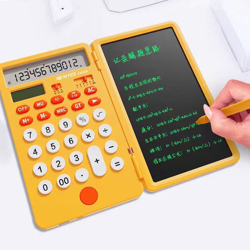 calculatrice solaire et tablette LCD effaçable