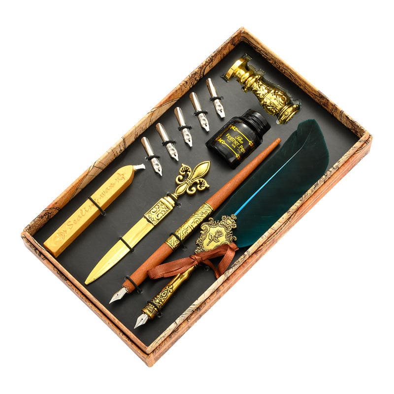 coffret cadeau de luxe composé d'un stylo de calligraphie + accessoires