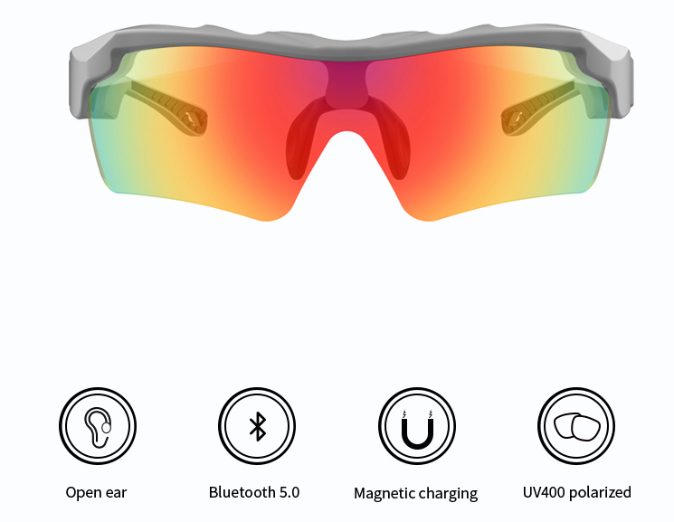 Lunettes de vélo intelligentes pour le sport avec prise en charge Bluetooth