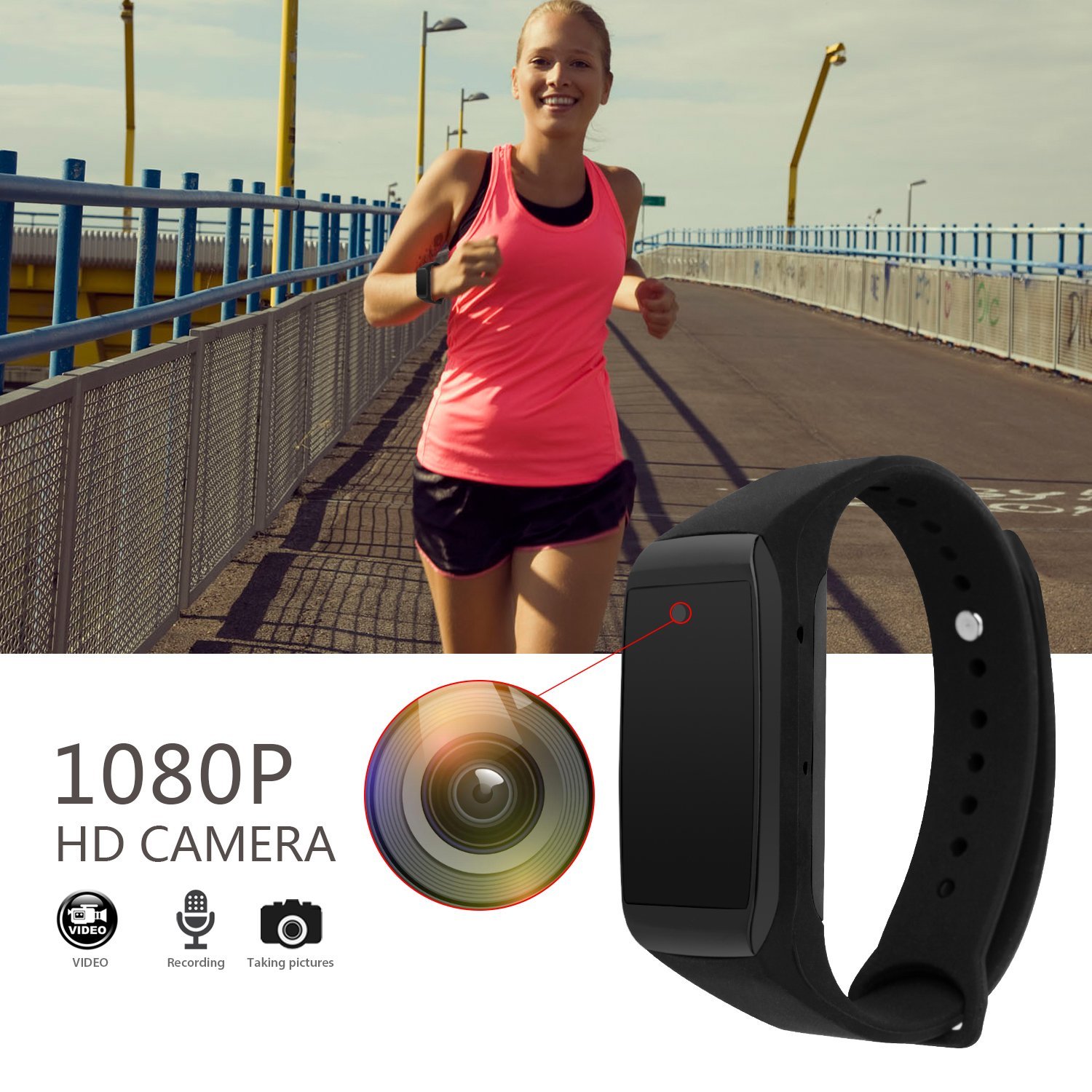 Bracelet sport avec caméra Full HD