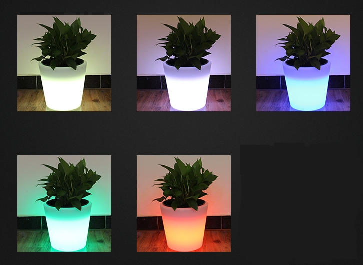 pot de fleurs à lumière led