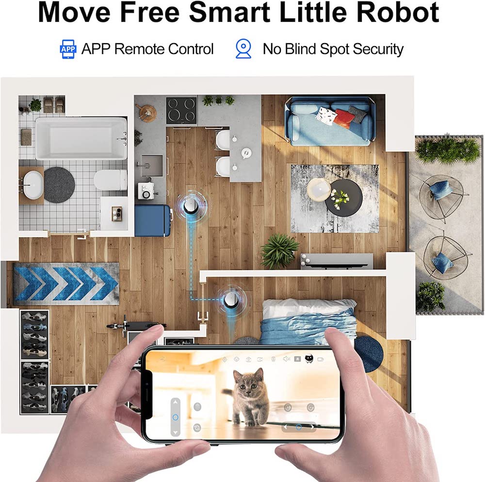 robot de sécurité pour l'appartement, caméra full HD, télécommande