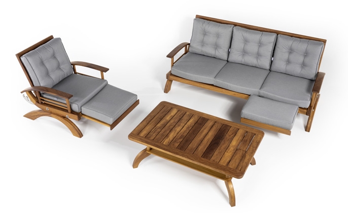 Ensemble de jardin en bois composé de mobilier moderne pour la terrasse