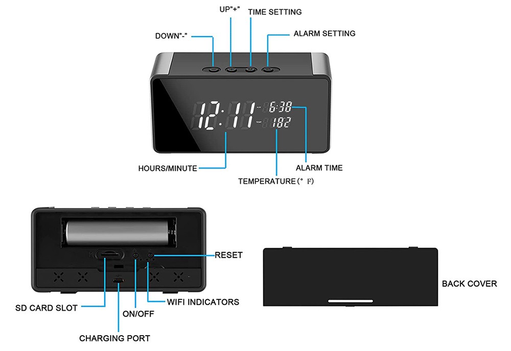 horloge avec caméra wifi espion espion