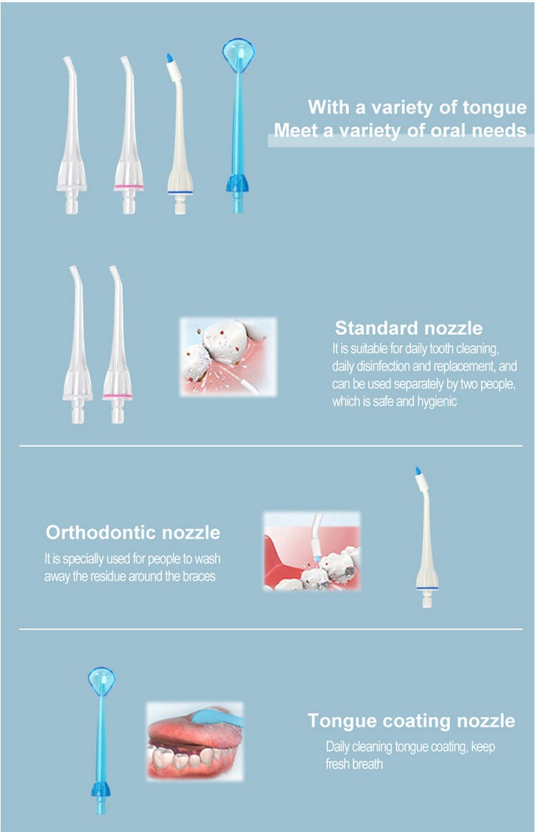 se brosser les dents avec de l'eau sous pression