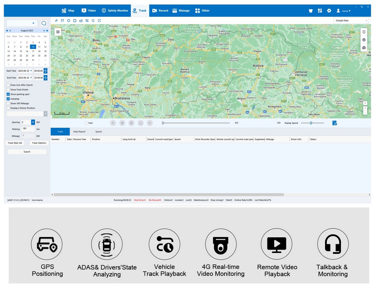 voiture dvr profi x7 - plateforme cmsv