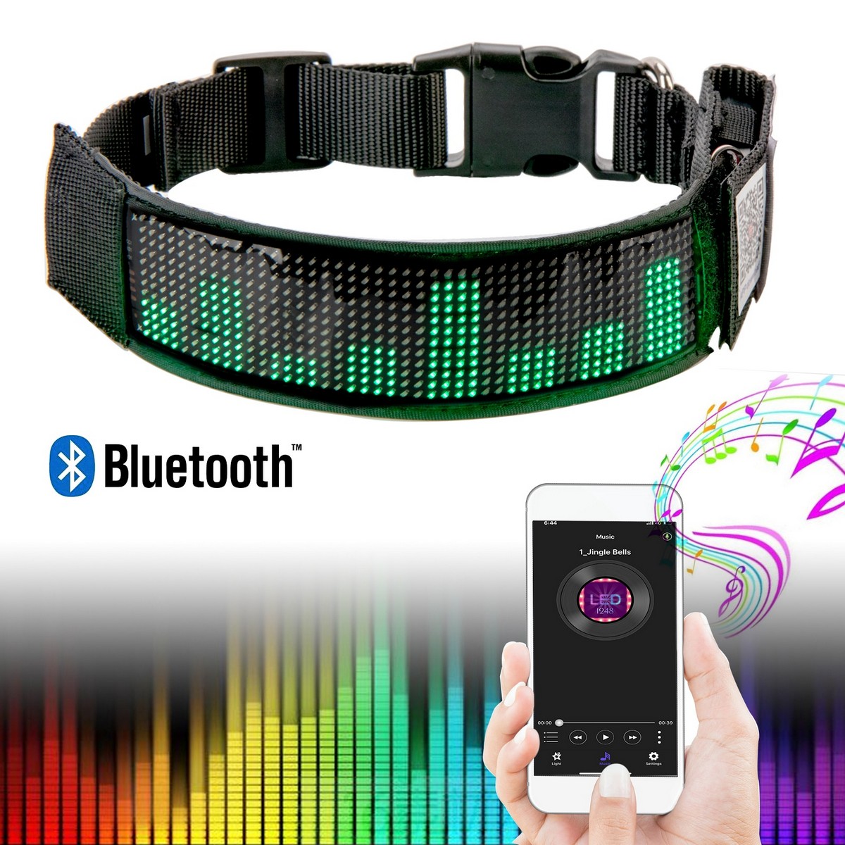 collier led contrôlé par téléphone portable