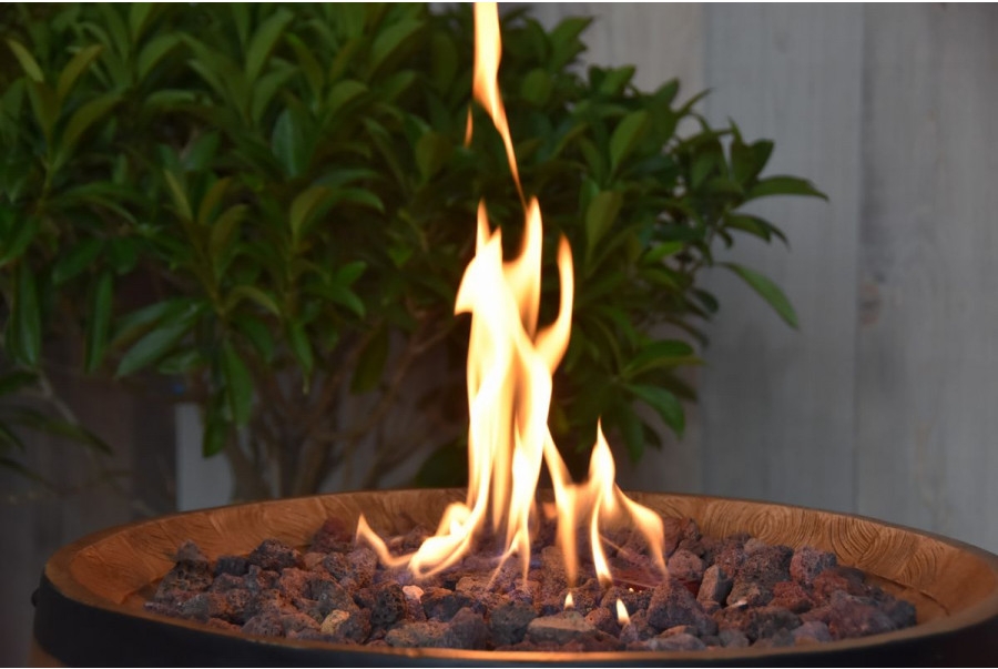 table de cheminée à gaz baril