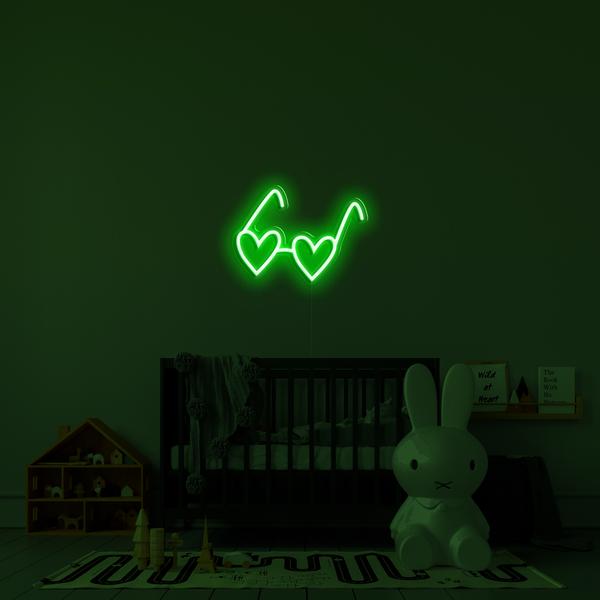 Inscriptions 3D sur le mur - Lunettes LED Heart, avec des dimensions de 50 cm