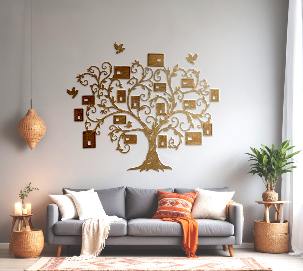 Arbre généalogique mural en bois pour la chambre, arbre photo de famille