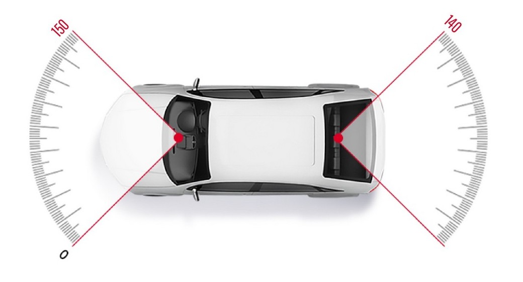 Angle de 150 degrés de la caméra de voiture