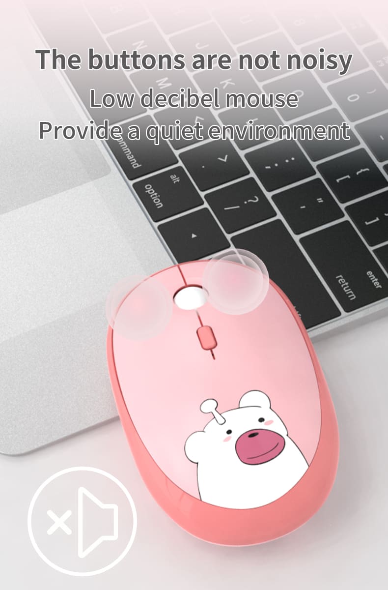 Souris rose wifi optique sans fil ours en peluche