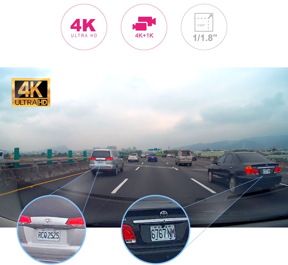 Caméra de voiture 4k double caméra pour la voiture