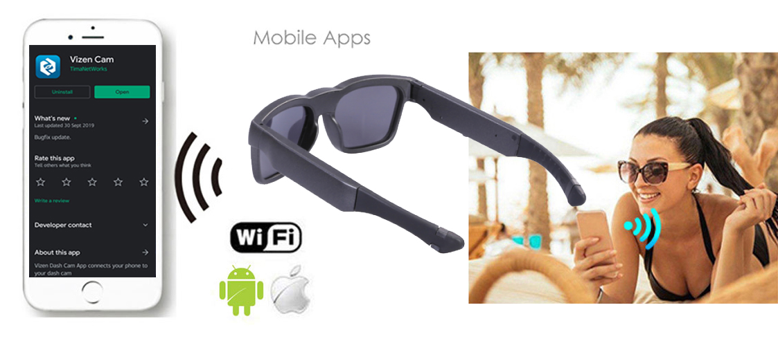 caméra de lunettes wifi avec diffusion en direct pour l'application de triche