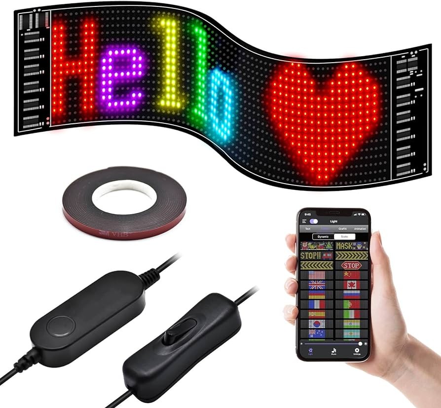 Panneau d'affichage LED flexible pliable pour téléphone portable Bluetooth