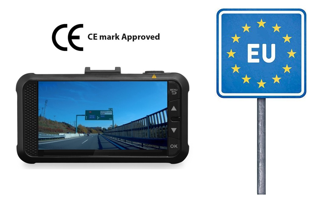 caméra de voiture certifiée dashcam dod gs980d dans l'ue