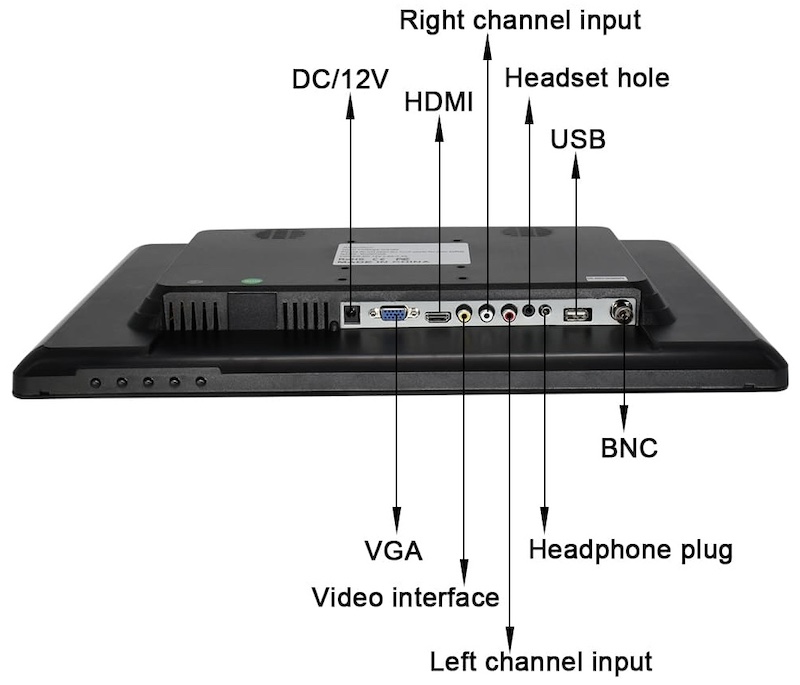 Moniteur LCD 19 pouces avec une résolution de 1440 x 900 px caméra bnc