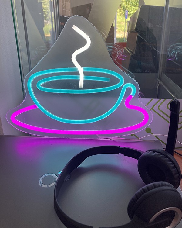 tasse de café - peinture murale lumineuse à LED