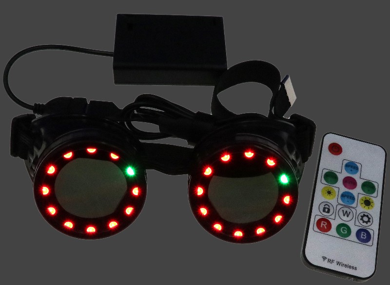 lunettes gothiques steampunk led rave party design