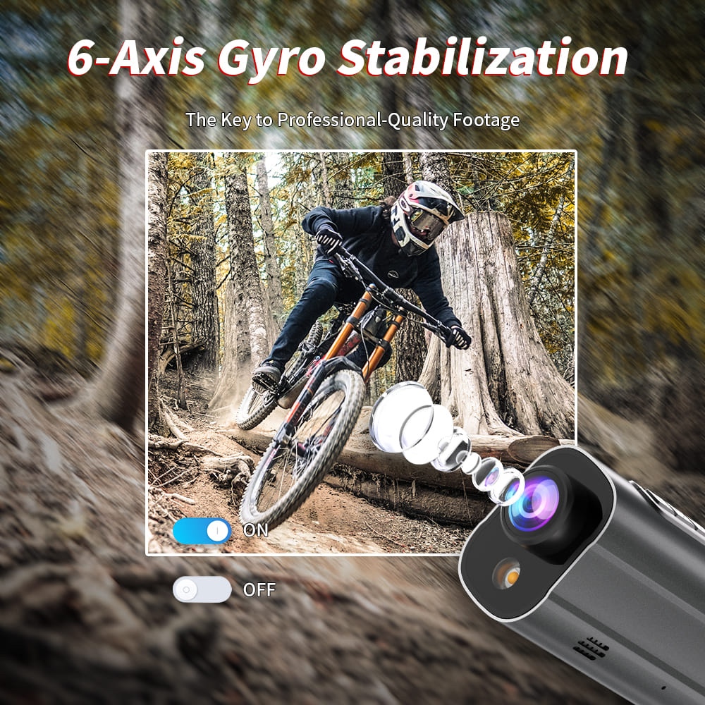 Caméra d'action avec stabilisation 6 axes