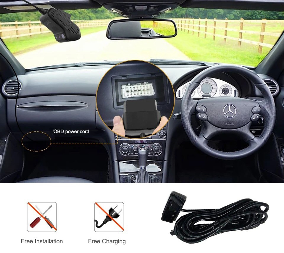 Câble d'extension OBD pour caméra d'alimentation de voiture, caméra de voiture professionnelle