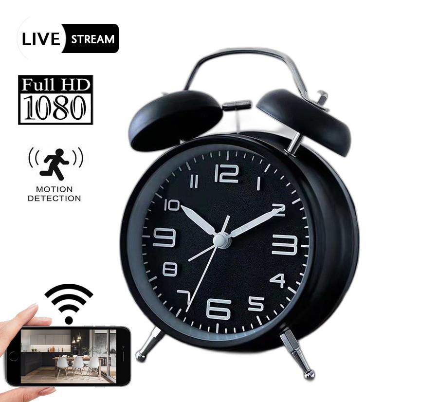 horloge analogique cam espion caméra d'espionnage wifi full hd